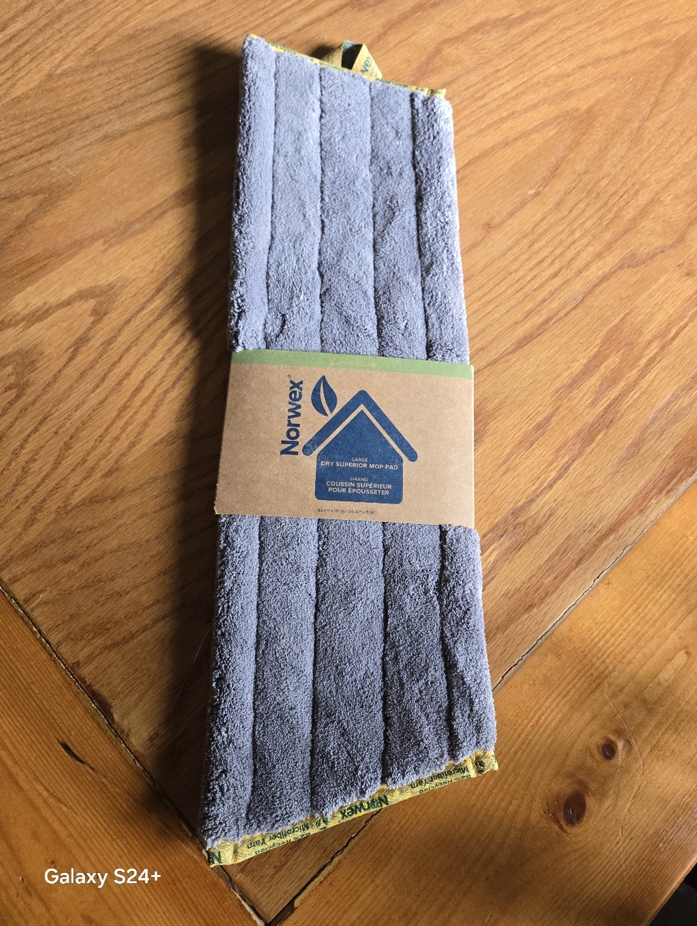 Norwex LG Gray Dry Superior Mop Pad with Yellow Trim